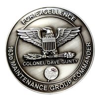 163 MXG Col. Dave Gunty Commander Challenge Coin