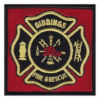 Blacked Out Giddings Fire and Rescue Patch