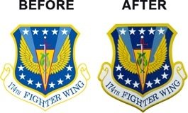 Aviator Gear Plaque Before and After